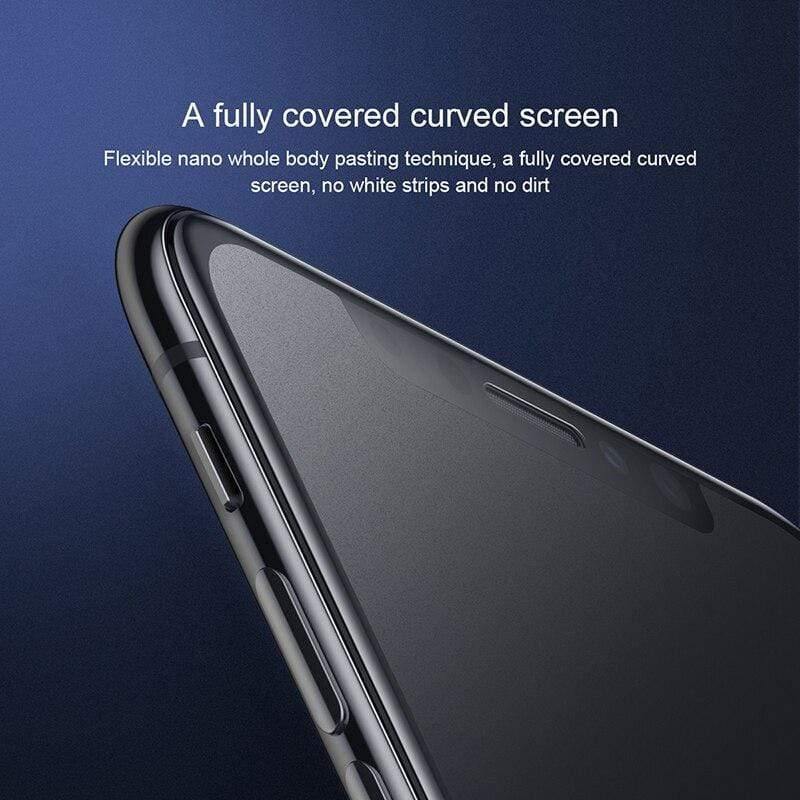 Baseus 0.3mm Tempered Glass for iPhone X Xs Full Cover Protective Glass For iPhone Xs Screen Protector for iPhone X Xs (black For iPhone X XS)