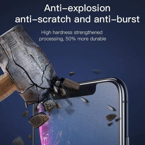 Baseus 0.3mm Tempered Glass for iPhone X Xs Full Cover Protective Glass For iPhone Xs Screen Protector for iPhone X Xs (black For iPhone X XS)