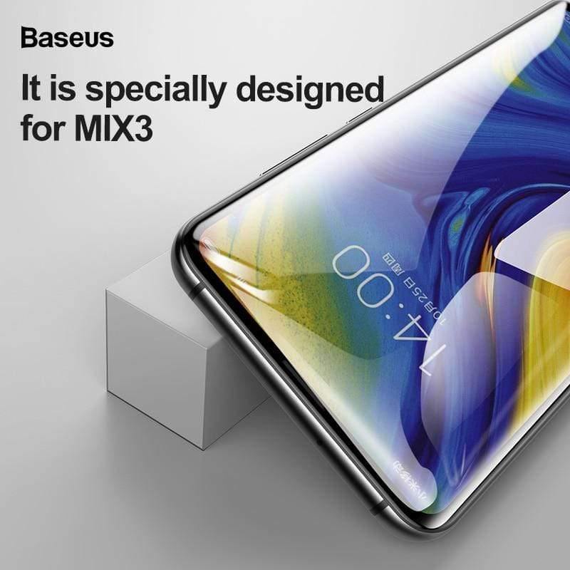 Baseus 0.3mm Thin Protective Glass For Xiaomi Mix 3 Screen Protector 9H Scratch Proof Anti Blue Tempered Glass For Xiaomi Mix3
