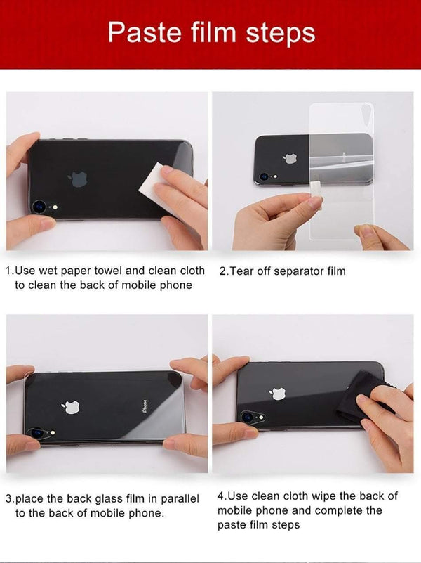 Planet Gates Baseus 0.3mm Transparent Back Screen Protector For iPhone XR Tempered Glass Protective Back Film For iPhoneXr Back Cover Glass