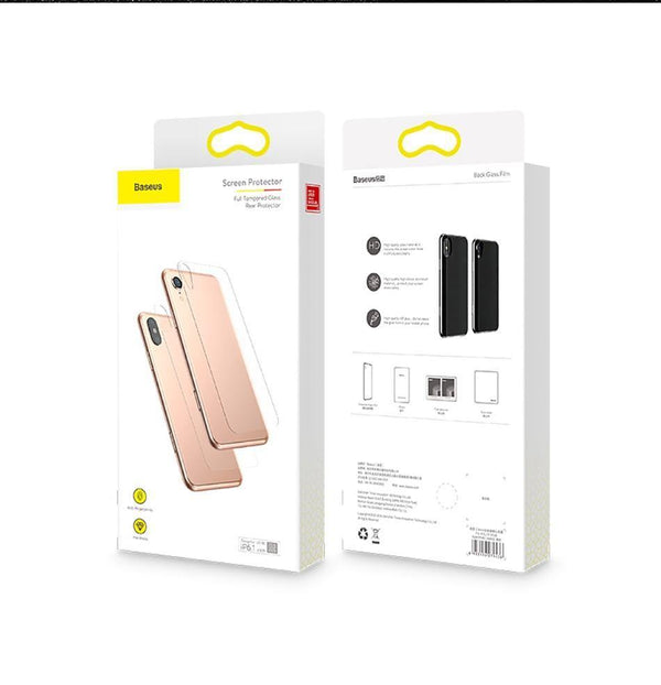 Planet Gates Baseus 0.3mm Transparent Back Screen Protector For iPhone XR Tempered Glass Protective Back Film For iPhoneXr Back Cover Glass