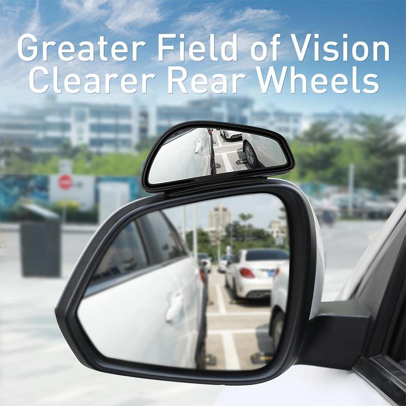 Baseus 1 Pair Car Blind Spot Mirror Car Rearview Auxiliary Mirror HD Large View Convex Glass Wide Angle Rear View Mirror