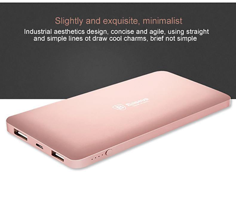 Planet Gates China / Gold Baseus 10000mAh Dual USB Power bank Portable Mobile Phone Charger External Battery For iPhone 7 6s samsung S8 huawei xiaomi