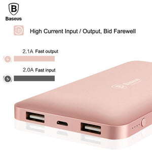 Planet Gates Baseus 10000mAh Dual USB Power bank Portable Mobile Phone Charger External Battery For iPhone 7 6s samsung S8 huawei xiaomi