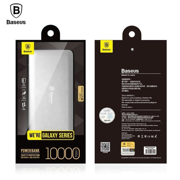 Planet Gates Baseus 10000mAh Dual USB Power bank Portable Mobile Phone Charger External Battery For iPhone 7 6s samsung S8 huawei xiaomi