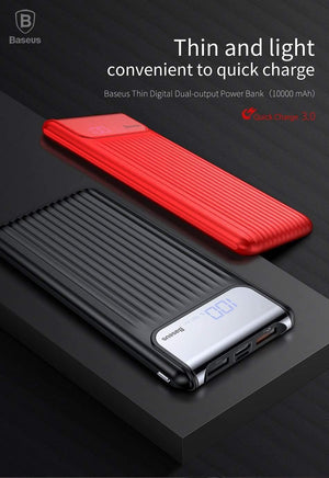 Planet Gates Baseus 10000mAh LCD Quick Charge 3.0 Dual USB Power Bank For iPhone X 8 7 6 Samsung S9 S8 Xiaomi Powerbank Battery Charger QC3.0