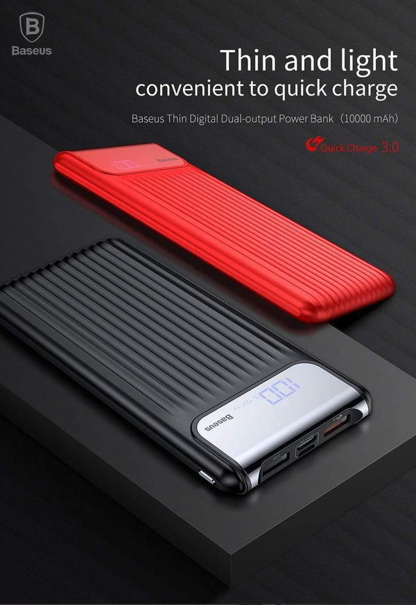 Planet Gates Baseus 10000mAh LCD Quick Charge 3.0 Dual USB Power Bank For iPhone X 8 7 6 Samsung S9 S8 Xiaomi Powerbank Battery Charger QC3.0