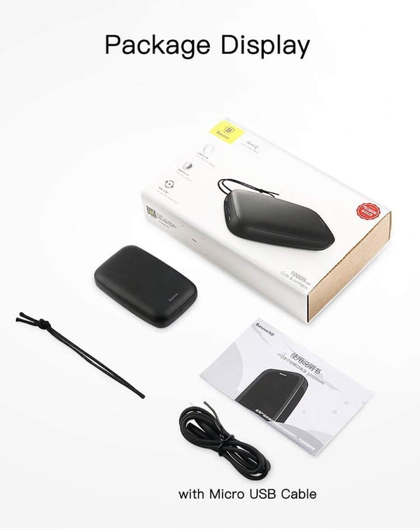 Planet Gates Baseus 10000mAh Mini Power Bank For iPhone Samsung Huawei Xiaomi Powerbank Portable USB Charging Power Bank External Battery