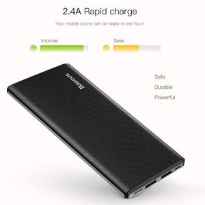 Planet Gates Baseus 10000mAh Power Bank For iPhone Huawei Xiaomi OnePlus Ultra Slim Powerbank Poverbank Mobile Phone External Battery Charger