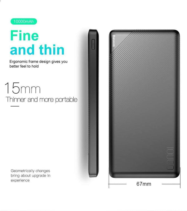Planet Gates Baseus 10000mAh Power Bank For iPhone Mobile Phone External Battery Pack Mini Portable Power Bank Dual USB Charger Powerbank