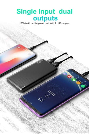 Planet Gates Baseus 10000mAh Power Bank For iPhone Mobile Phone External Battery Pack Mini Portable Power Bank Dual USB Charger Powerbank