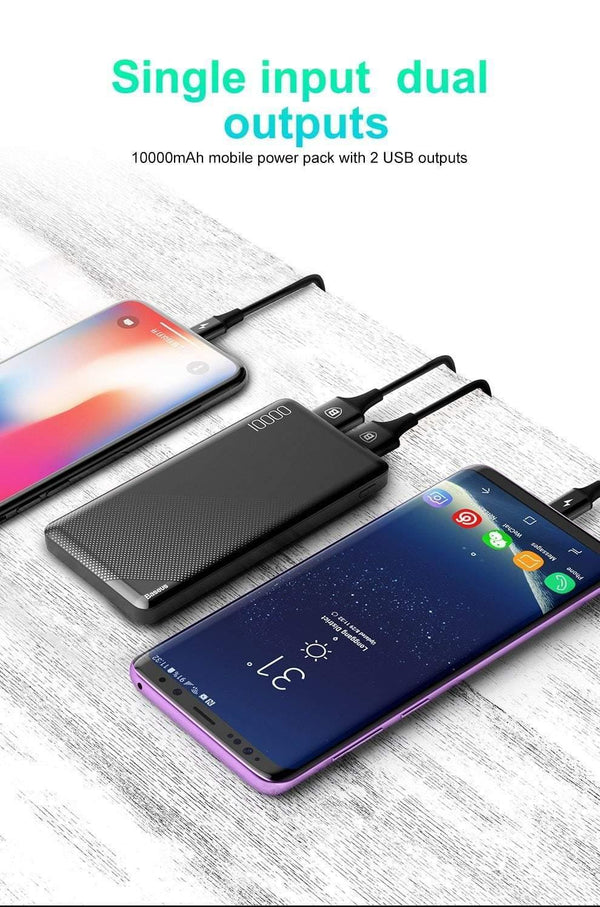 Planet Gates Baseus 10000mAh Power Bank For iPhone Mobile Phone External Battery Pack Mini Portable Power Bank Dual USB Charger Powerbank