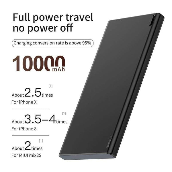 Planet Gates Baseus 10000mAh Power Bank For iPhone Xs Max Samsung Xiaomi Huawei Powerbank Mini Portable USB Charger External Battery Pack