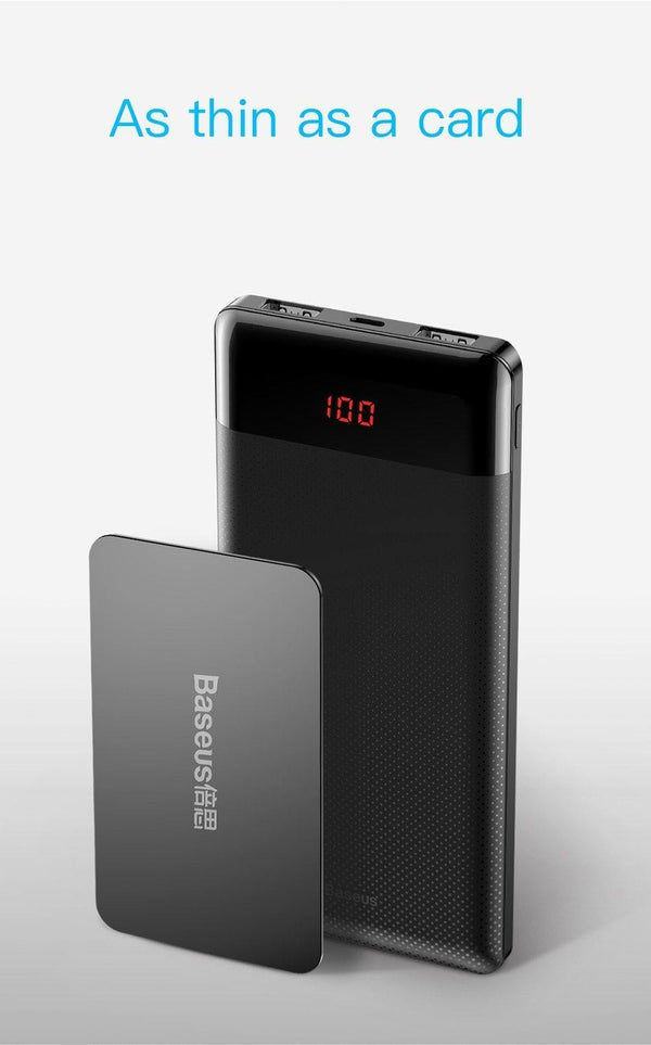 Planet Gates Baseus 10000mAh Power Bank For Xiaomi Samsung iPhone Huawei Powerbank Portable Mini Dual USB Charging External Battery Pack Bank