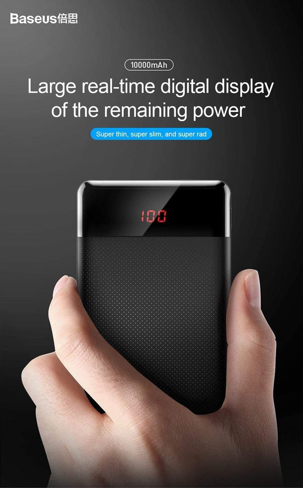 Planet Gates Baseus 10000mAh Power Bank For Xiaomi Samsung iPhone Huawei Powerbank Portable Mini Dual USB Charging External Battery Pack Bank