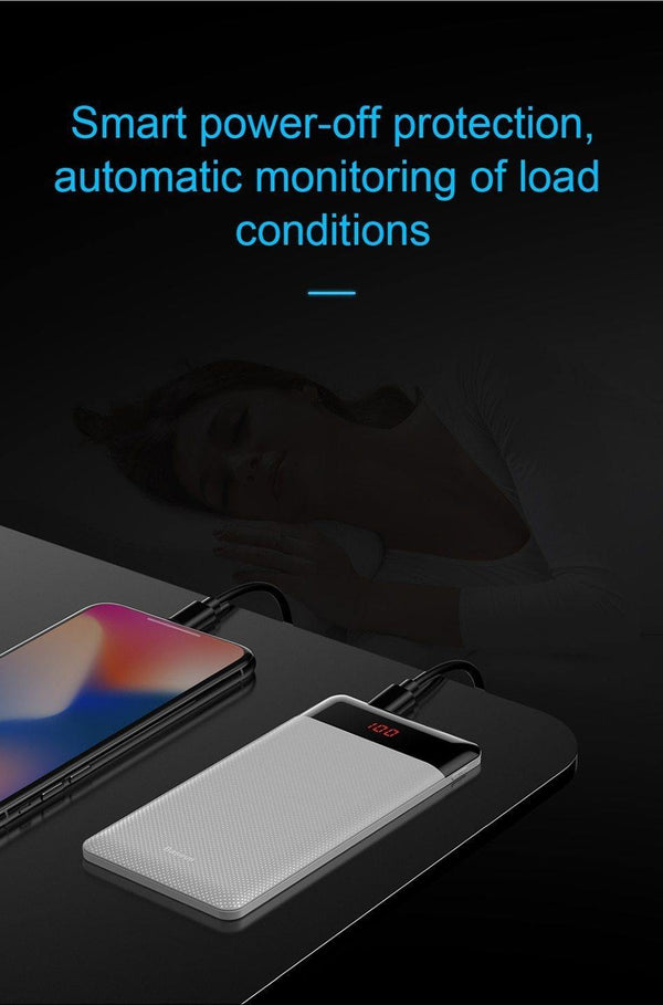 Planet Gates Baseus 10000mAh Power Bank For Xiaomi Samsung iPhone Huawei Powerbank Portable Mini Dual USB Charging External Battery Pack Bank