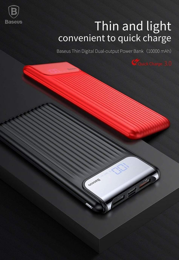 Planet Gates Baseus 10000mAh QC3.0 Quick Charge Power Bank For iPhone Samsung S9 S9 Plus Note 9 Xiaomi PowerBank USB Fast Charging Power Bank