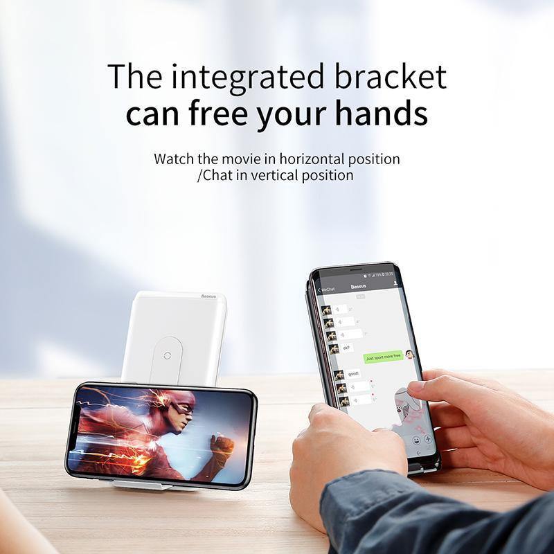 Planet Gates China / Black Power Bank Baseus 10000mAh QI Wireless Charger Power Bank For iPhone Samsung PD + QC3.0 Fast Charging USB Powerbank External Battery Pack