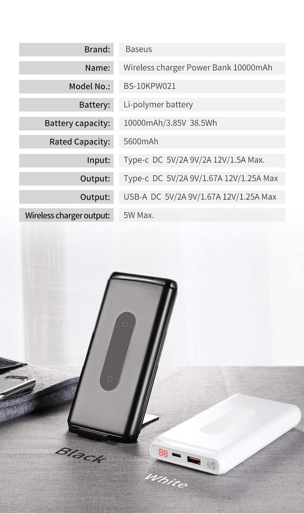 Planet Gates Baseus 10000mah Quick Charge 3.0 Power Bank Qi Wireless Charger Poverbank For iPhone Xiaomi mi USB C PD Fast Charging Powerbank