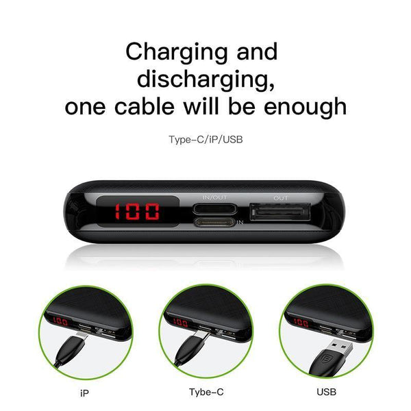 Planet Gates Baseus 10000mAh USB PD 3A Fast Charging Power Bank For iPhone Xs Xs Max USB Charging Powerbank For Samasung Xiaomi Huawei Bank