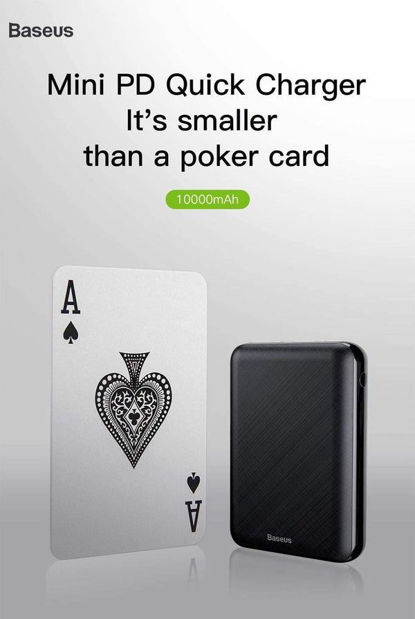 Planet Gates Baseus 10000mAh USB PD 3A Fast Charging Power Bank For iPhone Xs Xs Max USB Charging Powerbank For Samasung Xiaomi Huawei Bank