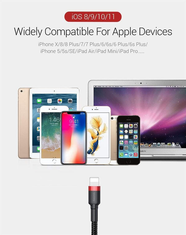 Planet Gates Baseus 10Pcs/Lot USB Cable for iPhone Cable X 8 7 6 6s 5 5s Fast Charging Cable Mobile Phone Charger Cord Adapter USB Data Cable