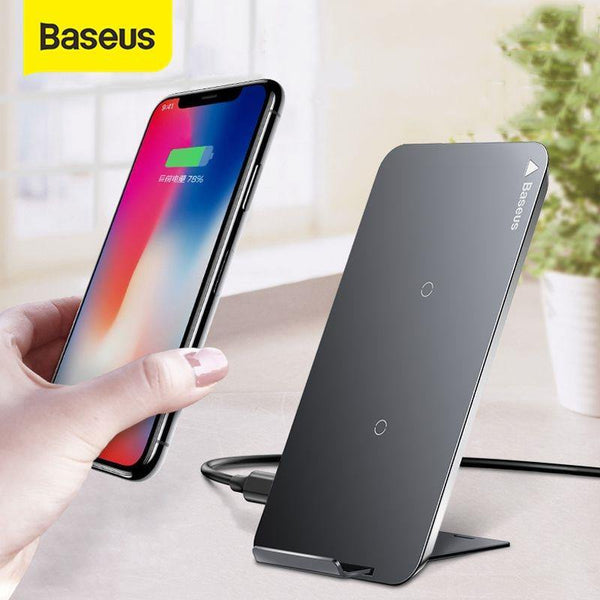 Baseus 10W Qi Wireless Charger For iPhone X XS Max XR Samsung S9 S8 Note 9 Fast Qi Wireless Safe Charging Desktop Charging Stand (black)