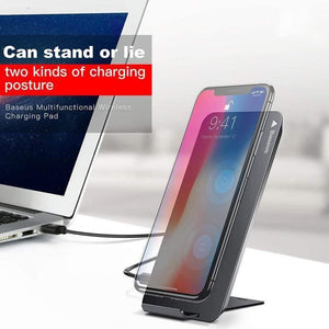 Baseus 10W Qi Wireless Charger For iPhone X XS Max XR Samsung S9 S8 Note 9 Fast Qi Wireless Safe Charging Desktop Charging Stand (black)