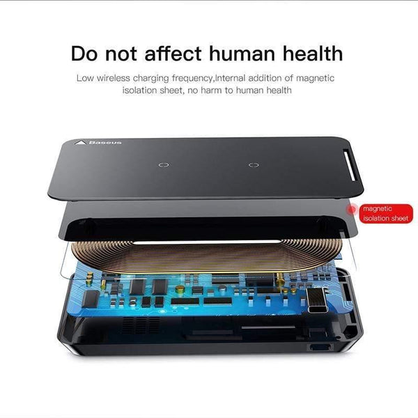 Baseus 10W Qi Wireless Charger For iPhone X XS Max XR Samsung S9 S8 Note 9 Fast Qi Wireless Safe Charging Desktop Charging Stand (black)