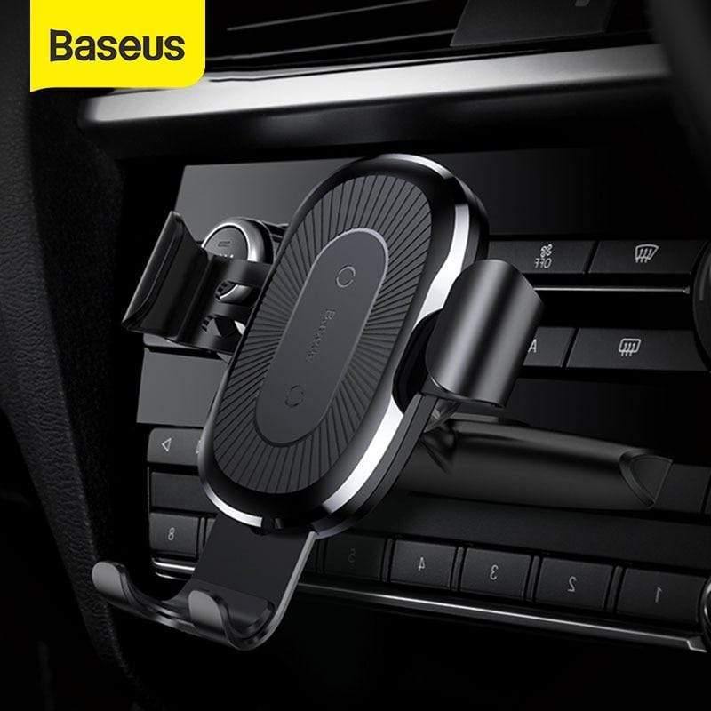 Baseus 10W Wireless Car Charger for Car CD Slot Fast Wireless Phone Charger For iPhone 11 Gravity Car Mount Mobile Phone Holder (CD Slot BLACK)