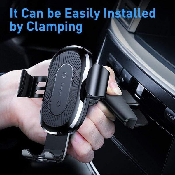 Baseus 10W Wireless Car Charger for Car CD Slot Fast Wireless Phone Charger For iPhone 11 Gravity Car Mount Mobile Phone Holder (CD Slot BLACK)