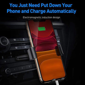 Baseus 10W Wireless Car Charger for Car CD Slot Fast Wireless Phone Charger For iPhone 11 Gravity Car Mount Mobile Phone Holder (CD Slot BLACK)