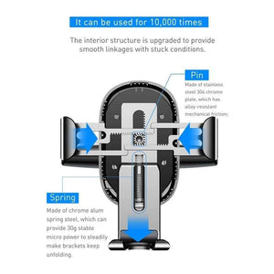 Baseus 10W Wireless Car Charger for Car CD Slot Fast Wireless Phone Charger For iPhone 11 Gravity Car Mount Mobile Phone Holder (CD Slot BLACK)