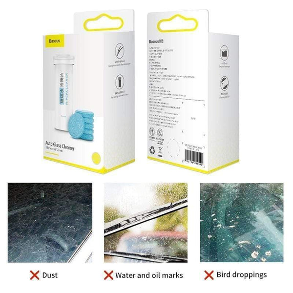 Baseus 12PCS Car Windshield Glass Solid Cleaner Solid Wiper Washer Auto Window Cleaning Fine Seminoma Wiper Car Accessories