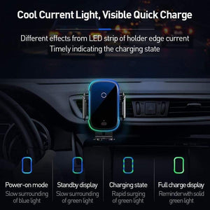 Baseus 15W Wireless Charger Car Mount for Air Vent Mount Car Phone Holder Intelligent Infrared Fast Wireless Charging Charger (Black)