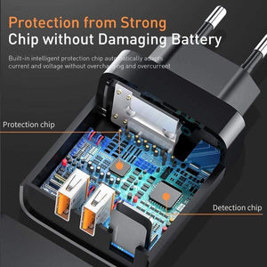 Baseus 18W Dual USB Fast Charger Quick Charge 3.0 USB C PD Charger with Digital Display Double USB Ports Charger For Phone