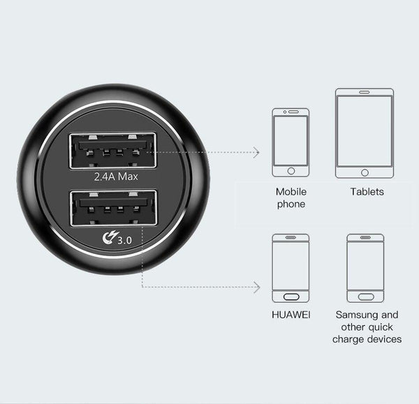 Baseus 18W Quick Charge 3.0 Car Phone Charger for Samsung QC3.0 USB Car Charger Adapter for iPhone Mobile Phone Fast Charging