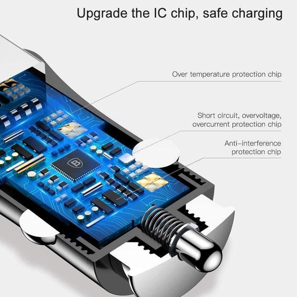 Baseus 18W Quick Charge 3.0 Car Phone Charger for Samsung QC3.0 USB Car Charger Adapter for iPhone Mobile Phone Fast Charging