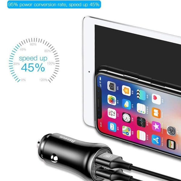 Baseus 18W Quick Charge 3.0 Car Phone Charger for Samsung QC3.0 USB Car Charger Adapter for iPhone Mobile Phone Fast Charging