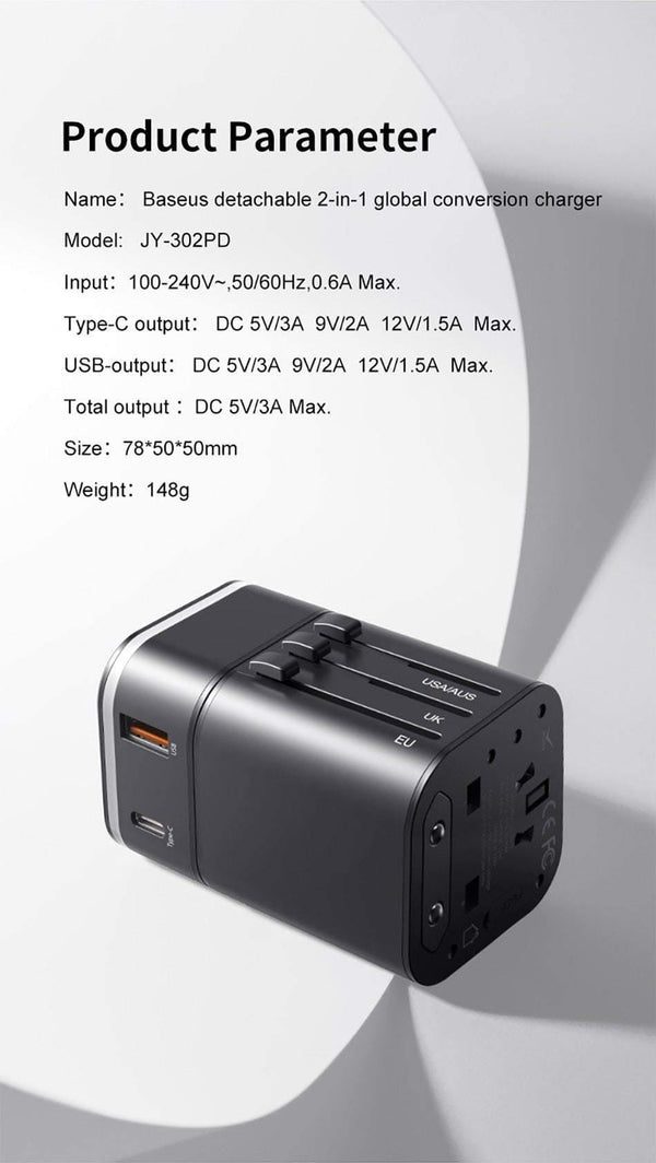 Planet Gates Baseus 18W Travel EU USB Charger Support Quick Charge 3.0 for Samsung Phone Charger PD 3.0 Charger for iPhone Chargeur USB