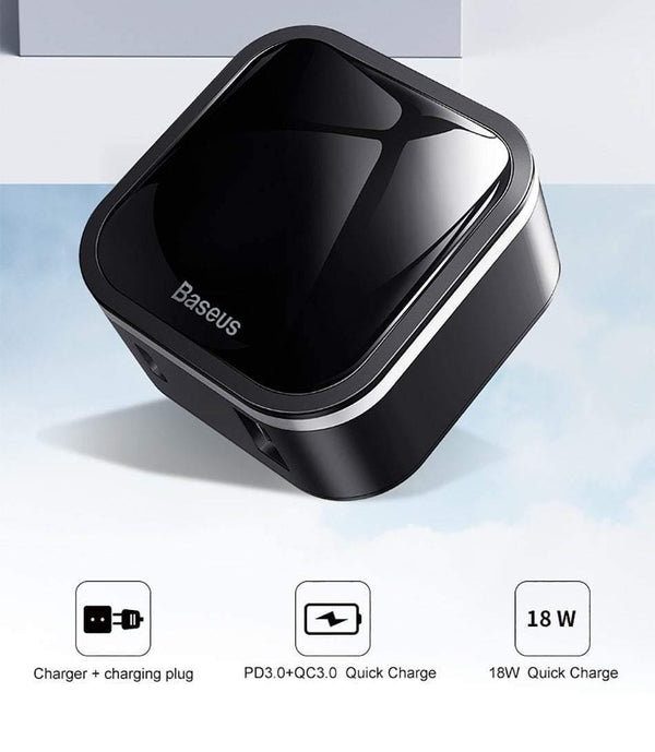 Planet Gates Baseus 18W Travel EU USB Charger Support Quick Charge 3.0 for Samsung Phone Charger PD 3.0 Charger for iPhone Chargeur USB