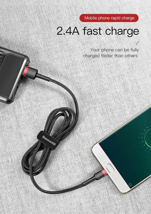 Planet Gates Baseus 1m 2m Micro USB Cable for Xiaomi Redmi Note 5 Pro 4 Reversible Micro USB Charger Data Cable for Samsung S7 Mobile Phone