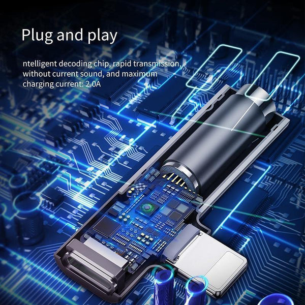 Planet Gates Baseus 2 in 1 Audio Adapter for iPhone Xs Max XR Xs X 8 Converter to 3.5mm Aux Jack Earphone Splitter Extension Charging Adapter