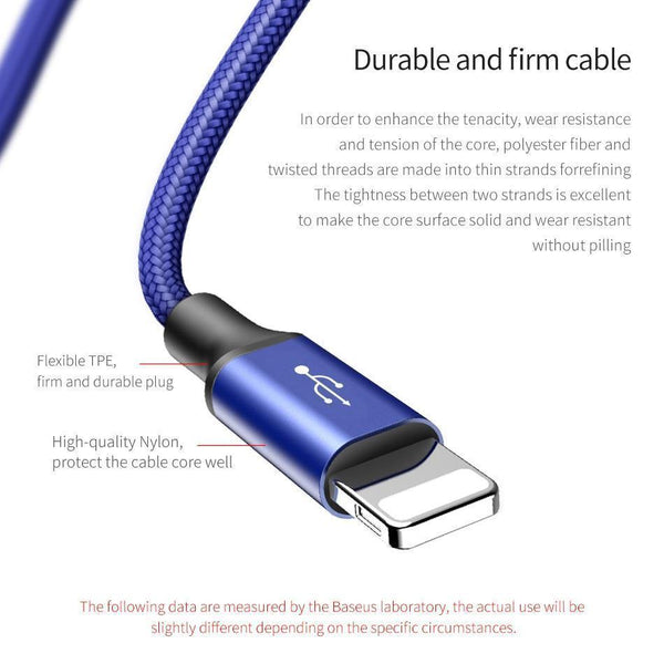 Planet Gates Baseus 2 in 1 USB Cable, Charging Cable For iPhone X USB Charger Cable For Xiaomi Redmi 4X Note 4X Mobile Phone Micro USB Cable