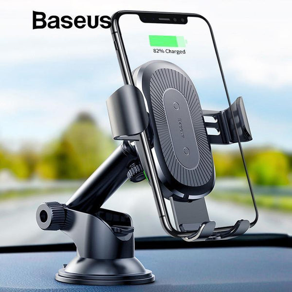 Planet Gates Baseus 2 in1 Qi Wireless Car Charger for iPhone X XS XR Samsung S9 Quick Wireless Charging Charger Car Mount Mobile Phone Holder