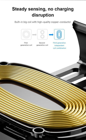 Planet Gates Baseus 2 in1 Qi Wireless Car Charger for iPhone X XS XR Samsung S9 Quick Wireless Charging Charger Car Mount Mobile Phone Holder