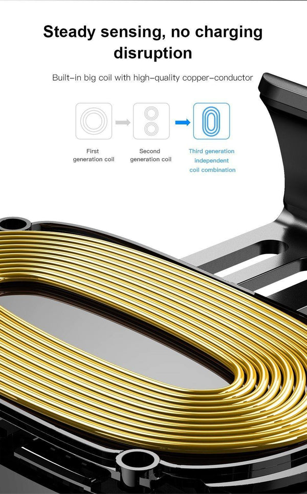 Planet Gates Baseus 2 in1 Qi Wireless Car Charger for iPhone X XS XR Samsung S9 Quick Wireless Charging Charger Car Mount Mobile Phone Holder