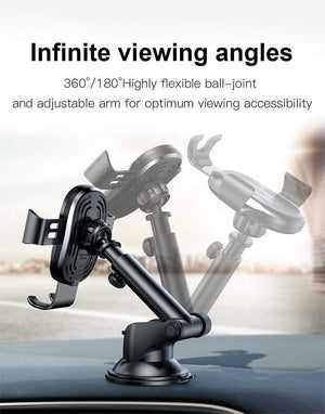 Planet Gates Baseus 2 in1 Qi Wireless Car Charger for iPhone X XS XR Samsung S9 Quick Wireless Charging Charger Car Mount Mobile Phone Holder