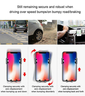 Planet Gates Baseus 2 in1 Qi Wireless Car Charger for iPhone X XS XR Samsung S9 Quick Wireless Charging Charger Car Mount Mobile Phone Holder