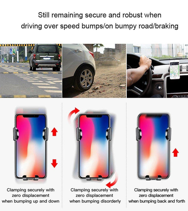 Planet Gates Baseus 2 in1 Qi Wireless Car Charger for iPhone X XS XR Samsung S9 Quick Wireless Charging Charger Car Mount Mobile Phone Holder